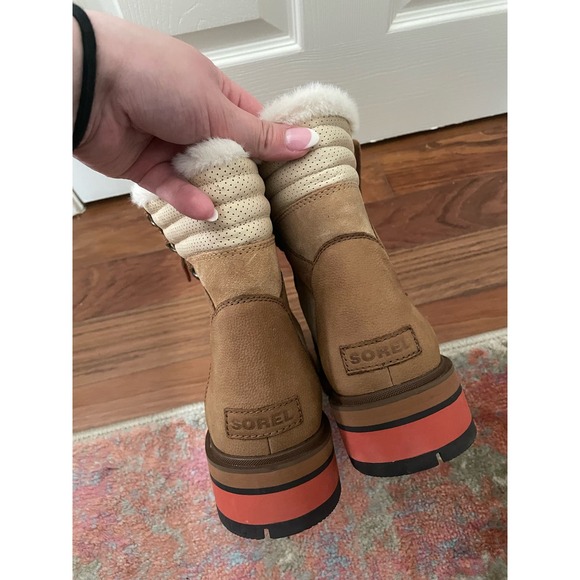 Sorel Womens Lennox Lace Cozy Waterproof Brown Boot Size 9 - Picture 6 of 8